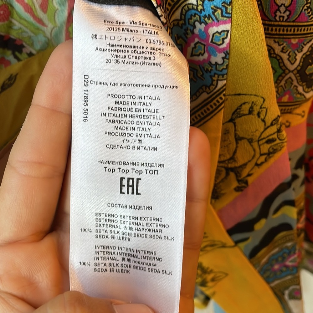 Etro it44 Etro Silk floral blouse top kimono - Picture 5 of 5
